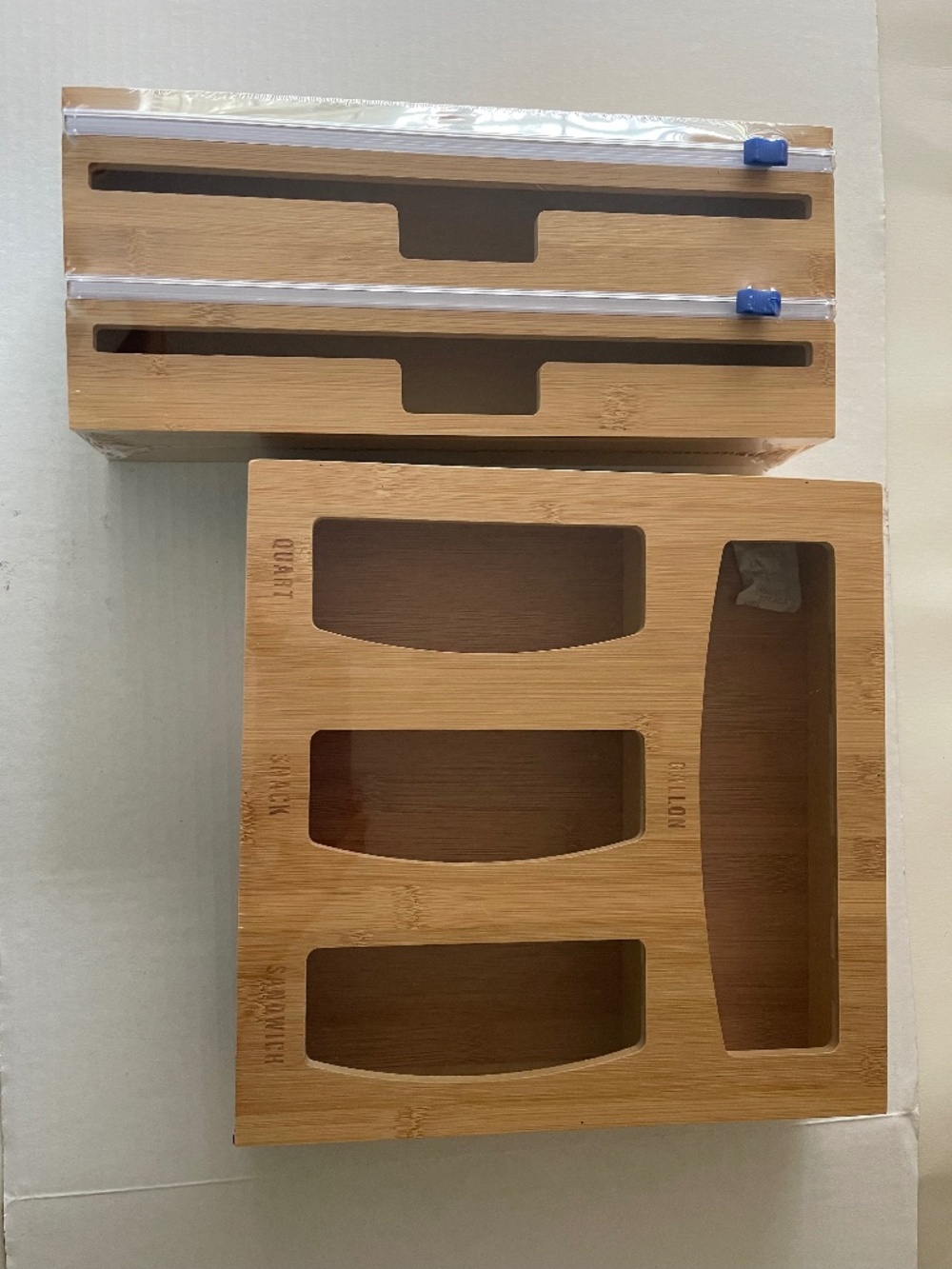 NEW Two Bamboo Kitchen Storage Organizers Sealed